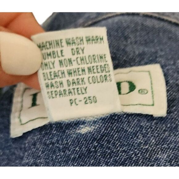 Vintage 80s Izod Long Sleeve Button Up Denim Shirt Mens Size XL Blue Heavyweight - Picture 6 of 6